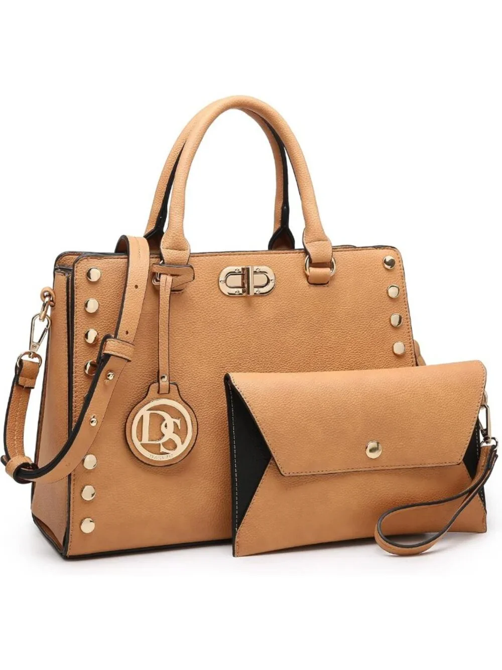 Stylish Medium Satchel Handbag & Clutch Set - Versatile Work Tote & Shoulder Bag